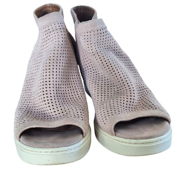 Sofft Suede Peep-Toe Comfort Sneaker Wedges Basima Dusty Pink Perforated Cushy 9 - Picture 10 of 15
